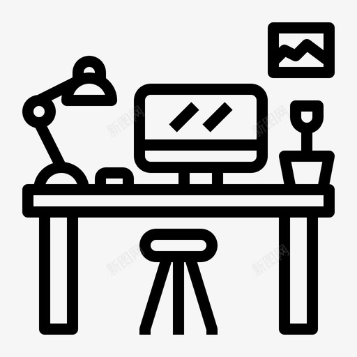 办公桌电脑生活图标svg_新图网 https://ixintu.com 办公桌 商务情况 工作 工作站 生活 电脑