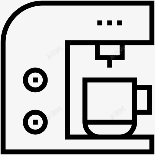 咖啡机早晨热图标svg_新图网 https://ixintu.com 厨房用具线图标 咖啡机 咖啡滤器 早晨 水 浓缩咖啡机 热 饮料