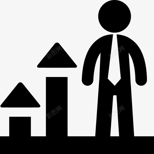 商人在上升的图表统计箭头商人图标svg_新图网 https://ixintu.com 商人 商人在上升的图表统计 箭头