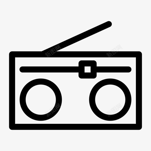 收音机音频设备图标svg_新图网 https://ixintu.com 广告粗体 接收器 收音机 设备 调音 音频