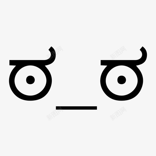 担心表情眼神图标svg_新图网 https://ixintu.com 不开心 凝视 担心 眼神 表情