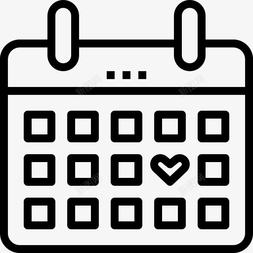 婚礼日日历日期图标svg_新图网 https://ixintu.com 保存 婚礼日 婚礼爱情 日历 日期