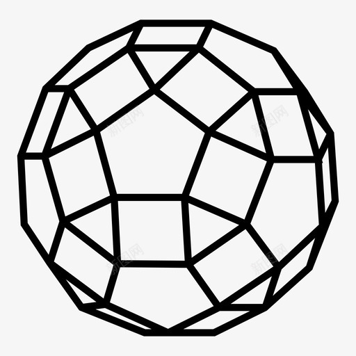 菱形十二面体阿基米德固体几何学图标svg_新图网 https://ixintu.com 几何学 几何形状 多面体 数学形状 菱形十二面体 阿基米德固体