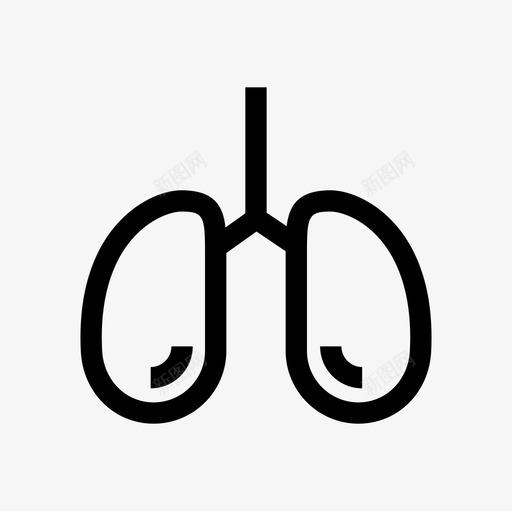 肺器官医学图标svg_新图网 https://ixintu.com 内部器官 功能 医学 医学大纲图标集 呼吸 器官 心脏 氧气 细胞 肺 血液