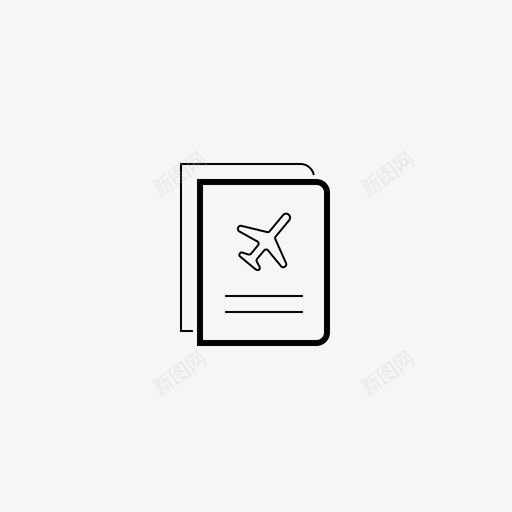 护照证件航班图标svg_新图网 https://ixintu.com 办公室65 护照 航班 证件 身份证
