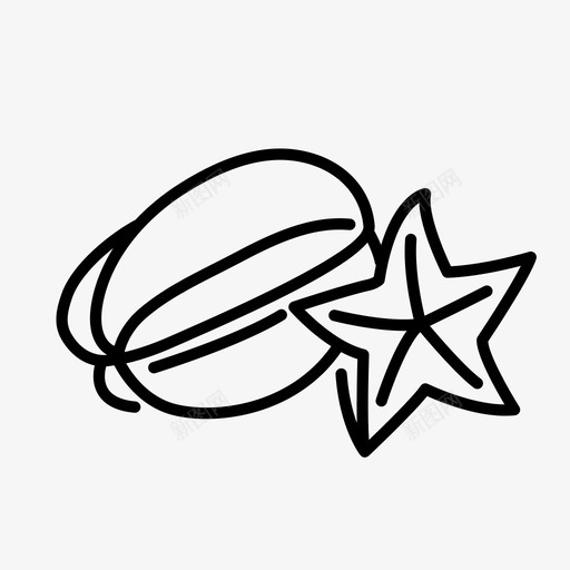 杨桃农场食品图标svg_新图网 https://ixintu.com 农场 星果 有机 杨桃 水果 自然 食品