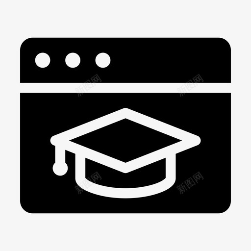 浏览器教育课程电子学习图标svg_新图网 https://ixintu.com mortarboard 在线大学 浏览器教育 浏览器通知 电子学习 课程