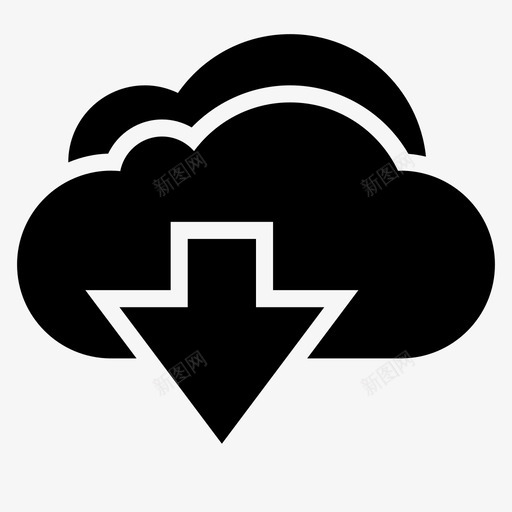 云数据检索图标svg_新图网 https://ixintu.com 云下载 存储 数据 检索 通用字形