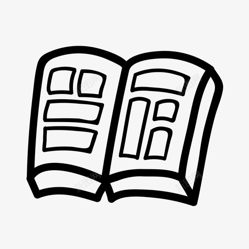 漫画书籍开放式图标svg_新图网 https://ixintu.com 书籍 图片 开放式 手绘 漫画 纸张