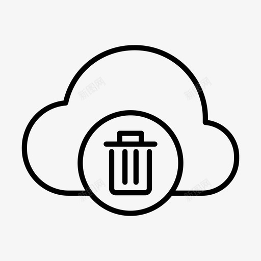 云删除云垃圾箱减号图标svg_新图网 https://ixintu.com 云删除 云垃圾箱 减号