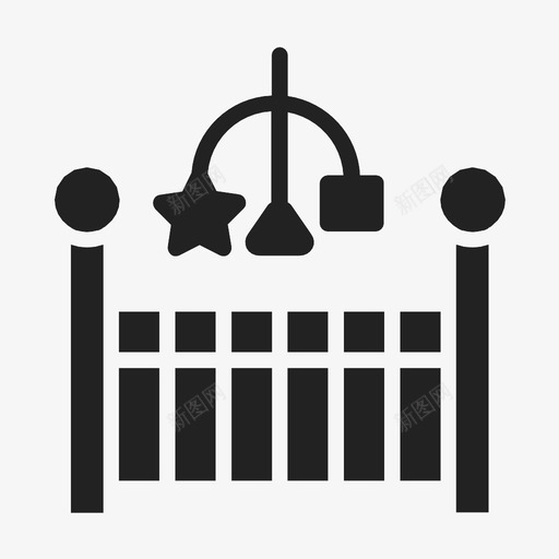 婴儿床移动床图标svg_新图网 https://ixintu.com 婴儿床 移动床