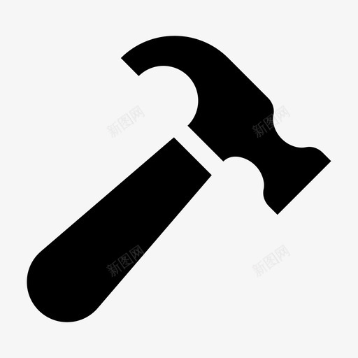锤子钉子修理工具图标svg_新图网 https://ixintu.com 修理工具 工作工具 扁钢 钉子 锤子