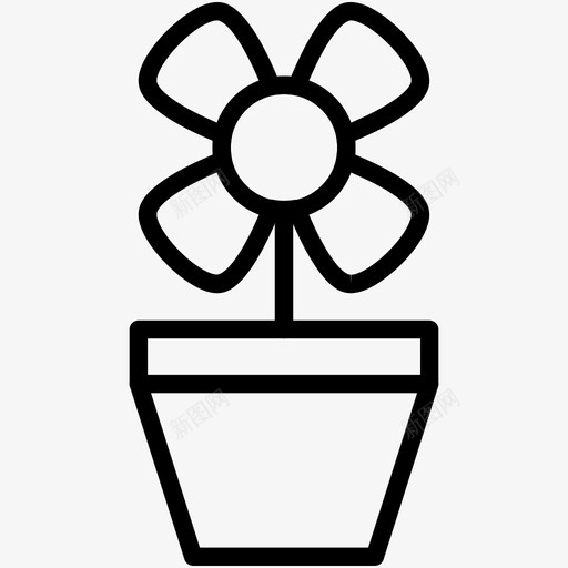 植物盆栽开花植物绿色植物图标svg_新图网 https://ixintu.com 多媒体线图标 开花植物 植物盆栽 绿色植物 自然