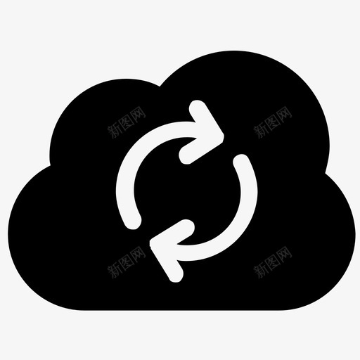 云同步云加载云刷新图标svg_新图网 https://ixintu.com 云刷新 云加载 云同步 更新云 用户界面图标集合