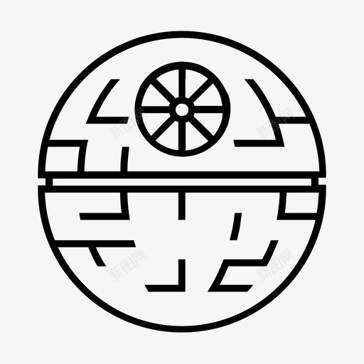 死亡之星未来主义科幻图标svg_新图网 https://ixintu.com 太空城 未来主义 死亡之星 科幻