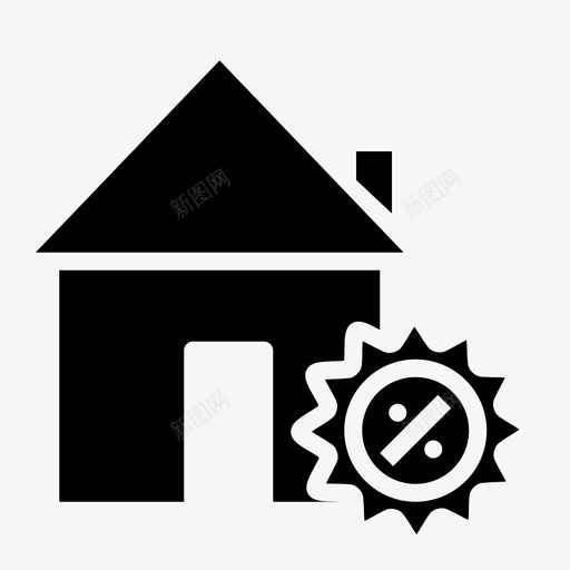 报价房产出售图标svg_新图网 https://ixintu.com 出售 房产 房地产 报价