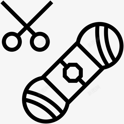 线针织针剪刀图标svg_新图网 https://ixintu.com 剪刀 线 线轴 缝纫图标 缝纫线 针织针