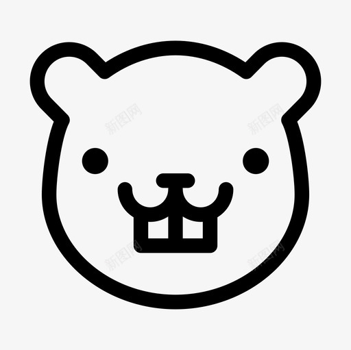 海狸动物动物脸图标svg_新图网 https://ixintu.com 动物 动物脸 动物轮廓图标集 哺乳动物 海狸 海狸脸