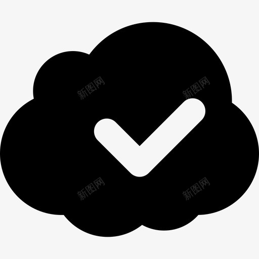 云与检查标志接口通用图标svg_新图网 https://ixintu.com 云与检查标志 接口 通用
