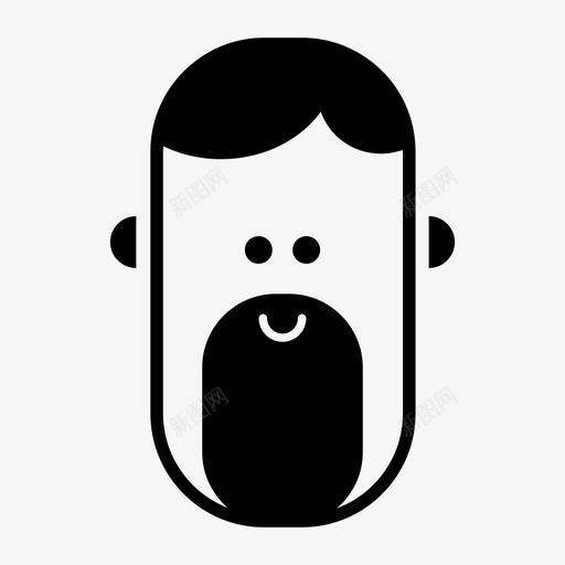 男人胡子人物图标svg_新图网 https://ixintu.com 人物 男人 胡子 脸
