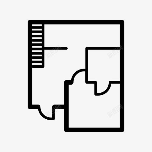 平面图建筑蓝图图标svg_新图网 https://ixintu.com 室内 平面图 建筑 蓝图 规划 设计