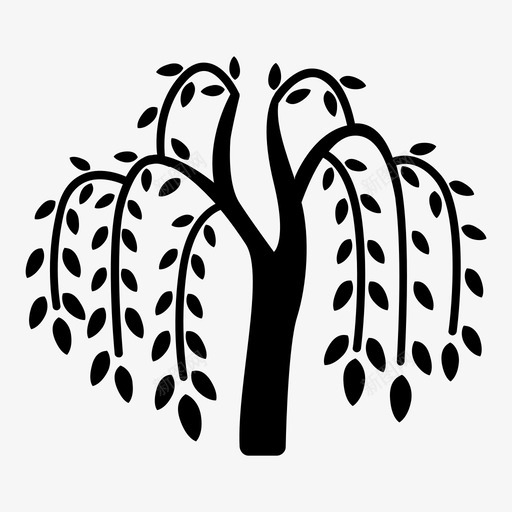 柳树树叶河流图标svg_新图网 https://ixintu.com 哭泣 柳树 树 树叶 树木 植被 河流