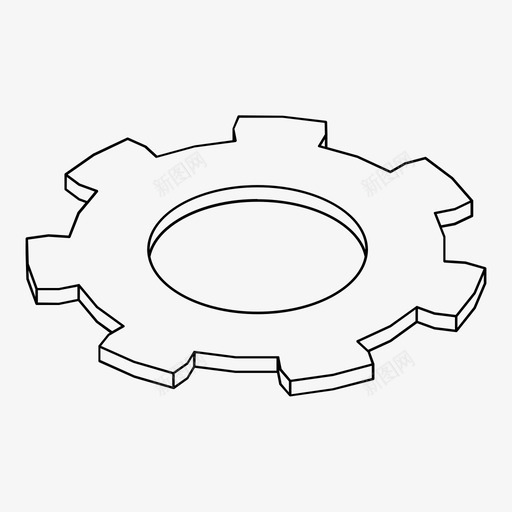 齿轮三维等轴测图标svg_新图网 https://ixintu.com 三维 等轴测 设置 齿轮
