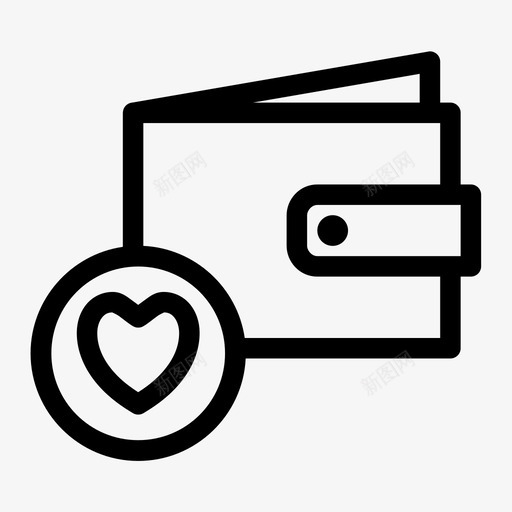 最爱的钱包心喜欢图标svg_新图网 https://ixintu.com 喜欢 心 最爱的钱包 钱