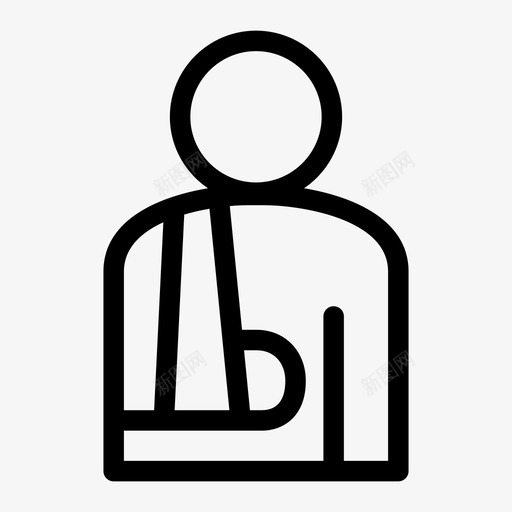 手臂吊带绷带断臂图标svg_新图网 https://ixintu.com 医药健康 手臂吊带 断臂 病人 石膏 绷带 骨折