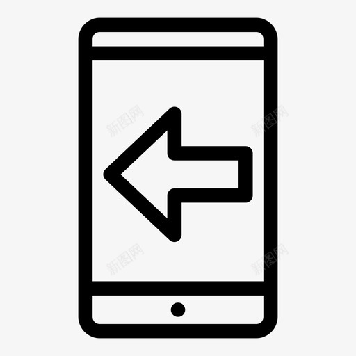 智能手机左后退后退按钮图标svg_新图网 https://ixintu.com 上一个 后退 后退按钮 左右 左箭头 智能手机左 返回