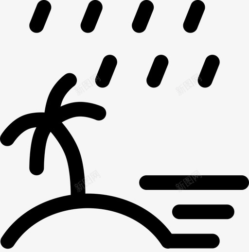棕榈岛雨海洋沙滩图标svg_新图网 https://ixintu.com 棕榈岛雨 沙滩 海洋 风景