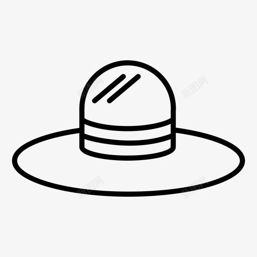 太阳帽海滩时尚图标svg_新图网 https://ixintu.com 夏天 夏天的偶像 太阳帽 时尚 海滩