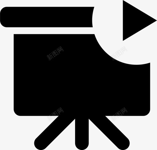powerpoint播放演示文稿提案图标svg_新图网 https://ixintu.com powerpoint播放 商务和办公 提案 演示文稿 视频