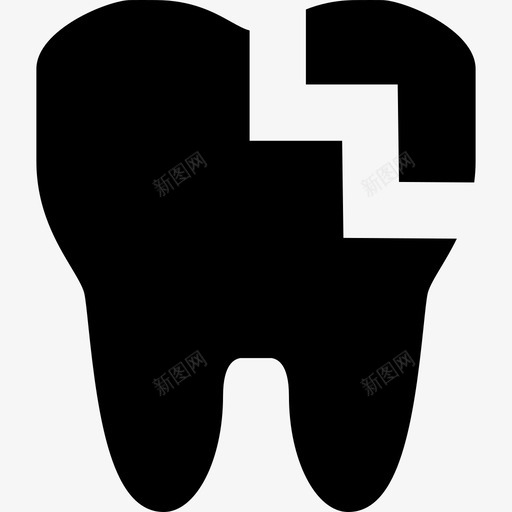 牙科龋齿第一部分图标svg_新图网 https://ixintu.com 医疗填充 牙科 第一部分 龋齿