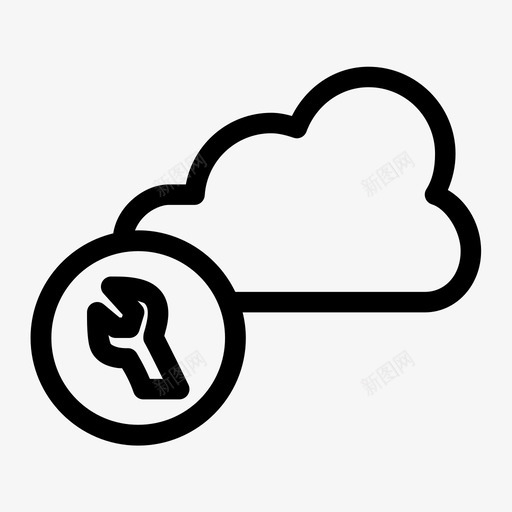 云设置更改控制图标svg_新图网 https://ixintu.com 云设置 扳手 控制 更改