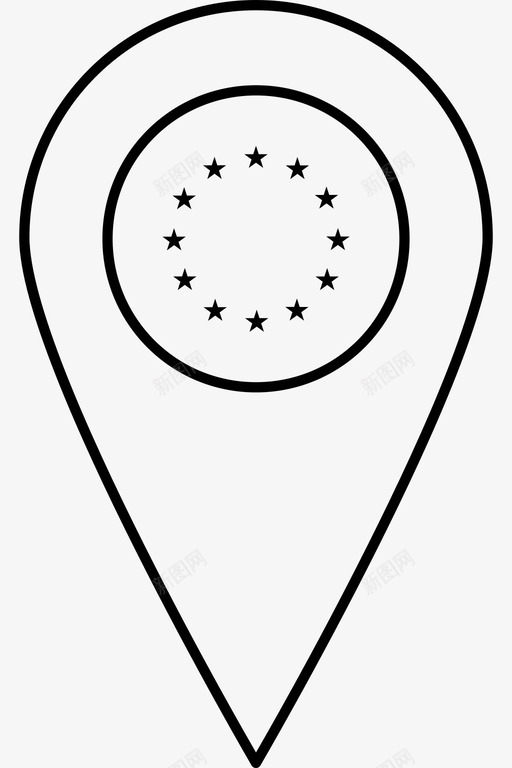 欧盟旗帜世界旗帜地图标记svg_新图网 https://ixintu.com 世界旗帜地图标记 旗帜 欧盟