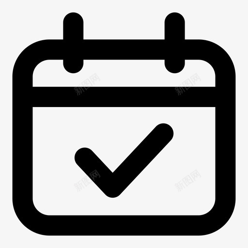 日历检查完成事件图标svg_新图网 https://ixintu.com ui元素大纲粗体 事件 完成 待办事项 日历检查