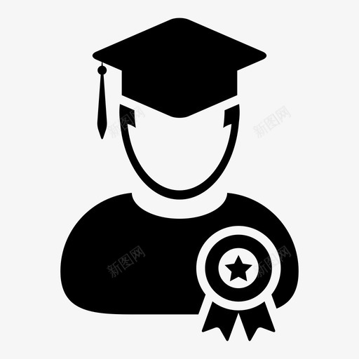 学生徽章学院图标svg_新图网 https://ixintu.com 会议 学位 学生 学生图标毕业 学院 徽章 教育 灰泥板
