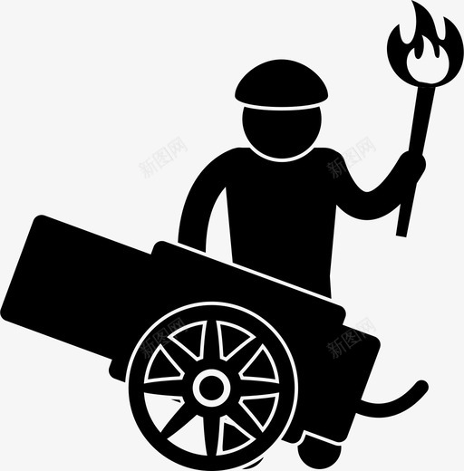 大炮古代火炮图标svg_新图网 https://ixintu.com 中世纪人物 古代 士兵 大炮 火炮 火药 炸药