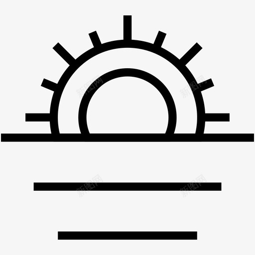 海上日落海洋日落日出图标svg_新图网 https://ixintu.com 多媒体线图标 日出 海上日落 海洋日落