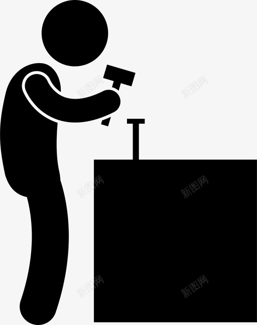 用锤子敲钉子用锤子敲钉子的人工人图标svg_新图网 https://ixintu.com 工人 建筑工人 用锤子敲钉子 用锤子敲钉子的人 钉钉子