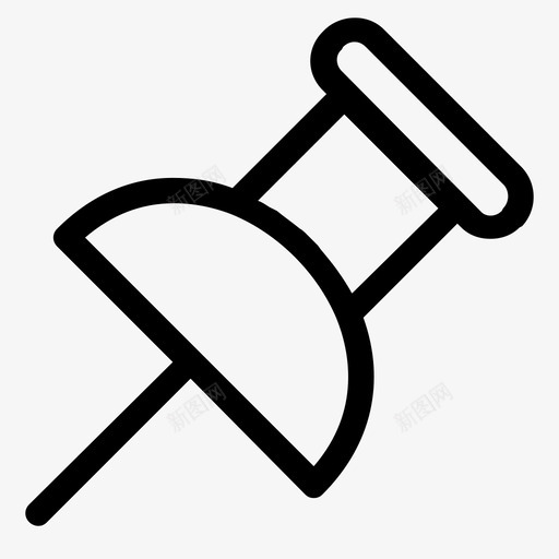 图钉按钮指针图标svg_新图网 https://ixintu.com 办公室图钉 商店用户界面轮廓图标 图钉 指针 按钮