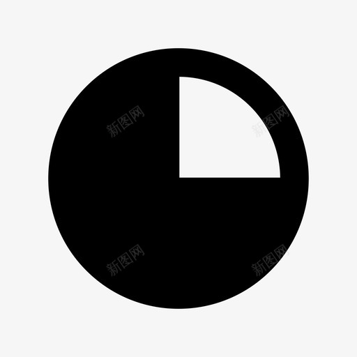 四分之一黑白图表图标svg_新图网 https://ixintu.com 四分之一 图表 圆圈 饼 黑白