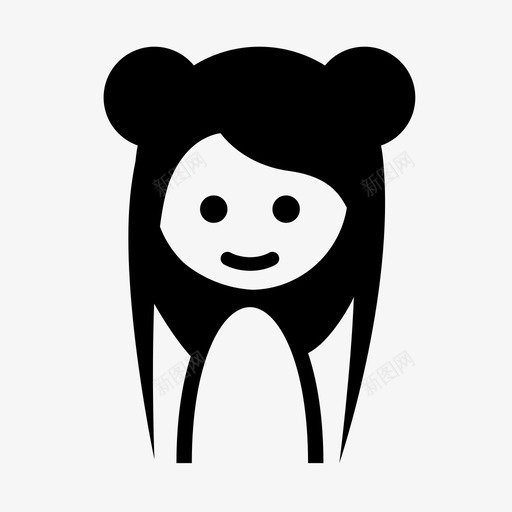 发型动漫人物图标svg_新图网 https://ixintu.com 人物 动漫 发型 女孩 脸