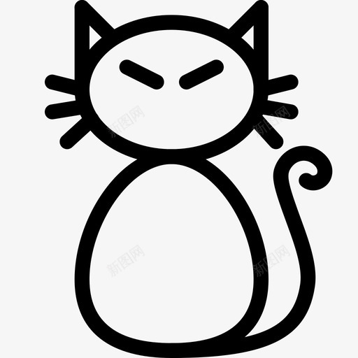 猫动物邪恶图标svg_新图网 https://ixintu.com 万圣节 动物 多蒂 女巫 猫 邪恶