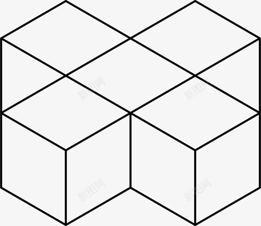 交叉立方体三维几何图标svg_新图网 https://ixintu.com 三维 三维等轴测立方体 交叉立方体 几何 堆栈 等轴测