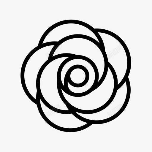 玫瑰花朵大自然图标svg_新图网 https://ixintu.com 大自然 春天 玫瑰 花朵