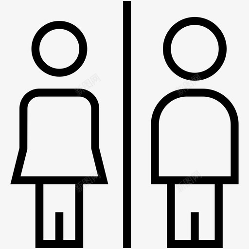 洗手间标志浴室标志女性图标svg_新图网 https://ixintu.com 多媒体线图标 女性 性别 洗手间标志 浴室标志