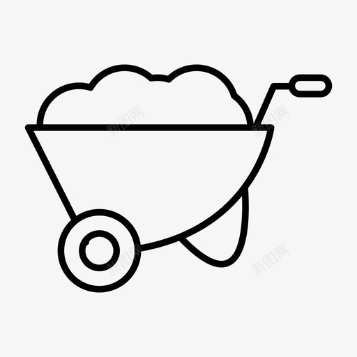 手推车泥土花园图标svg_新图网 https://ixintu.com 园艺 工具 弹簧 手推车 泥土 花园