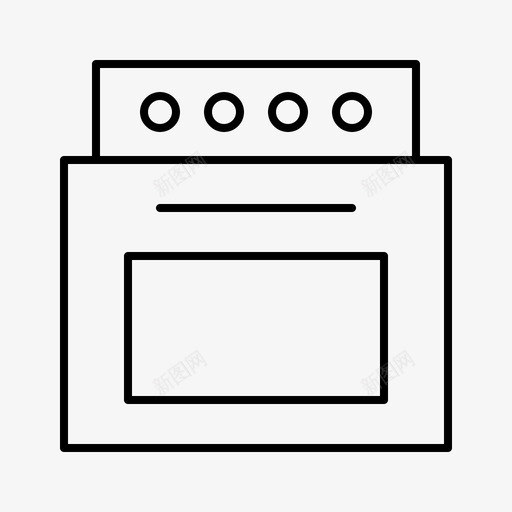 炉灶设备家庭自动化图标svg_新图网 https://ixintu.com 家庭自动化 技术 智能家居 炉灶 烤箱 网络 设备